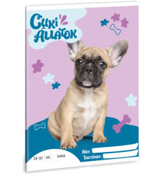 Ars Una Cuki állatok tűzött füzet A/5, 32 lap sima, francia bulldog (ARS-53614261)