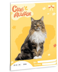 Ars Una Cuki állatok tűzött füzet A/5, 32 lap sima, norvég erdei macska (ARS-53614292) - mesescuccok