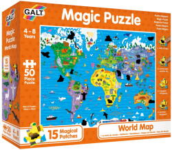Galt Magic Puzzle - Harta lumii ( 50 piese) (1005464) - educlass Puzzle