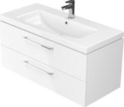 Cersanit Set baza mobilier Cersanit Lara 100 cu Lavoar Cersanit Como 100, PAL lacuit, 2 sertare, inchidere lenta, 99.4x44.7x46 cm, Alb (S801-191)