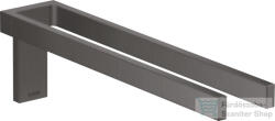 Hansgrohe AXOR UNIVERSAL RECTANGULAR 38 cm-es fix dupla törölközőtartó, szálcsiszolt fekete króm 42622340 (42622340)