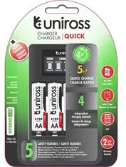 Uniross UCU002A 2100mAh Hybrio Ni-Mh LCD akku gyorstöltő + 4xAA akku (UCU002A) - officedepot