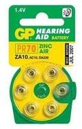 GP Batteries GP Hearing Aid ZA10 (7005ZD, PR70) Cink-levegő hallókészülék elem 6db/bliszter (B3510) - officedepot