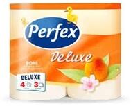 Perfex DeLuxe 3 rétegű barackos 150 lap 4tekercs/csomag toalettpapír (TPBONIDL3RB) - officedepot