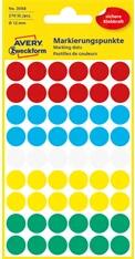 AVERY 3088 12mm öntapadó vegyes színű jelölőpont (3088) - officedepot