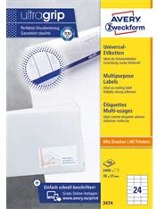 AVERY 3474 70×37mm univerzális 2400db-os etikett (3474) - officedepot