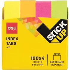 Deli Stick Up 50x12 mm 4x100 lap neon papír jelölőcímke (DEA11102) - officedepot