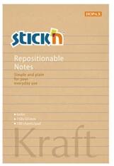 STICK N Stick`N KraftNotes 150x101 mm 100 lap vonalas öntapadó natúr újrahasznosított jegyzettömb (21641) - officedepot