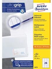 AVERY 3475 70×36mm univerzális 2400db-os etikett (3475) - officedepot