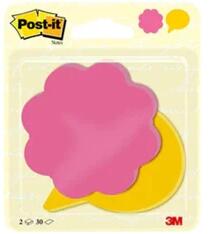 Post-it Virág és Szövegbuborék alakú 2x30lap 72, 5x72, 5mm öntapadó jegyzettömb (7100236593) - officedepot