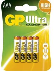 GP Batteries GP B1911 Ultra alkáli AAA (LR03) mikro ceruza elem 4db/bliszter (B1911) - officedepot