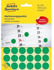 AVERY 3376 18mm 1056db-os zöld jelölőpont (3376) - officedepot