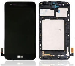 LG K4 (2017) kompatibilis LCD modul kerettel, OEM jellegű, fekete, Grade S+ - speedshop
