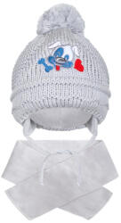 NEW BABY Téli gyermek sapka sállal New Baby kutyus szürke - pindurka