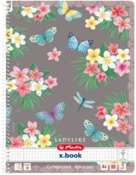 Herlitz Caiet A4 cu spira Herlitz, 80 file, 70 g/mp, Matematica, Motiv ladylike, Gri (50044238/GRI)