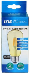 Iris Lighting Filament Bulb Longtip E27 ST64 6W/3000K/540lm aranyszínű LED fényforrás (ILFLST646W3000K) - haztartasibolt