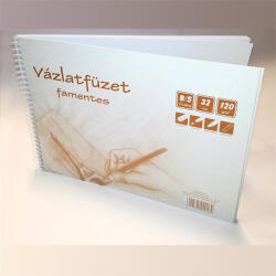 B5 famentes 32 lapos spirálos vázlatfüzet (P1115-0030) - haztartasibolt
