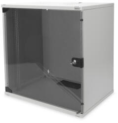 ASSMANN 19" 12U 595x540x400mm lapraszerelt üvegajtós szürke fali rack szekrény (DN-19 12-U-S-1) - haztartasibolt