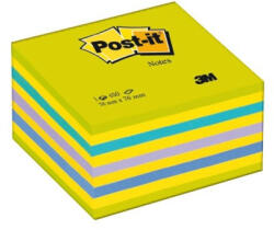 Post-it 3M Post-it neon kék/zöld 76x76mm 450 lapos öntapadó kockatömb (7100172387) - haztartasibolt