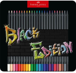 Faber-Castell Black Edition 24 db-os klt fekete test fém dobozban színes ceruza készlet (FC116425) - haztartasibolt