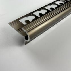 VIARPROFIL íves Beépíthető Eloxált Alumínium Lépcső Profil 10mmx2, 5m Bronz