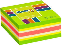 STICK N Stick'N 51x51 mm 250 lap neon green mix öntapadó kockatömb (21534)