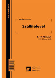 B. 10-70/V/3/S A5 25x3lapos "Szállítólevél" tömbös nyomtatvány (B.10-70/V/3/S) - haztartasibolt