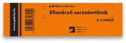 Pátria Design Ellenőrző sorszámtömb 100 lapos 146x40 mm sárga (D.2/SARGA) - haztartasibolt