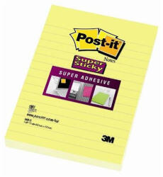 Post-it Super Sticky 102x152mm vonalas 90 lapos nárciszsárga jegyzettömb (7100172740) - haztartasibolt