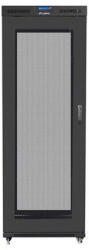 Lanberg FF01-8042-23BL 19" 42U SZÉL: 800mm MÉLY: 1000mm MAG: 2097mm lapraszerelt LCD hálós fémajtós fekete rack szekrény (FF01-8042-23BL)