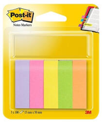 Post-it 15x50mm 5x100lap neon papír jelölőlap (7100172770) - haztartasibolt