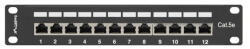 Lanberg PPF5-9012-B 10" 1U 12port Cat. 5e FTP árnyékolt fekete patch panel (PPF5-9012-B) - haztartasibolt