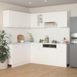 vidaXL Комплект кухненски шкафове, 11 части, "Lyon", бяло инженерно дърво (3067665)