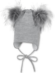 Sterntaler Детска зимна шапка с помпони Sterntaler - 47 cm, 9-12 м, сива (4702145-542) - ozone