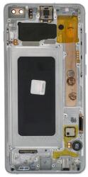 GH82-18834J Samsung Galaxy S10 Plus ezüst OEM LCD kijelző érintővel kerettel, előlap (GH82-18834J)