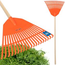 Kotarbau Greblă de grădină plastică fantezistă pentru frunze iarbă cu mâner 45 cm - Culoare portocalie (ZSY3074) Grebla