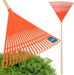 Kotarbau Greblă de grădină plastică fantezistă pentru frunze iarbă cu mâner 55 cm - Culoare portocalie (ZSY3077) Grebla