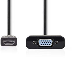 Nedis HDMI > VGA (15-DSUB) adapter kábellel, audioval (passzív) [CCGB34900BK02]