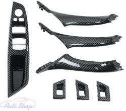 BMW F10 , F11 , F18 Carbon ajtóbehúzó kapaszkodó 7db-os szett , behajtós tükrös