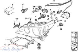  BMW E60/E61 EREDETI XENON N/S Kiváló minőségű jobb oldali fényszoró fedél , sapka , 2003-2007 , 63116933240
