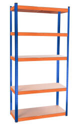 AGA Fém tároló polc 180x90x40 cm 5 polc AGA MR4600-Blue& Orange - kék/narancs (K18883) - inlea