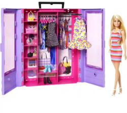 Mattel Barbie hordozható ruhásszekrény babával és ruhákkal (HJL66) - morzsajatekbolt