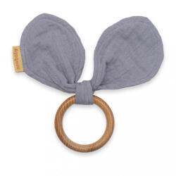 NEW BABY Rágóka levelekkel New Baby Ears grey - babamarket