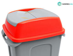 PLANET Hippo hulladékgyűjtő szemetes fedél, műanyag, piros, 50L (UP220PX)