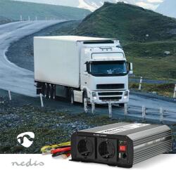 Nedis autós Inverter módosult szinuszhullám Bemeneti feszültség: 12 V DC / USB-A 230 V AC 50 Hz 1000 W csúcs teljesítmény: 2000 W Szivargyújtó Csatlakozó PIM100012FGY (PIM100012FGY-1)