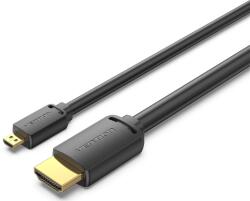 Vention micro HDMI/M - HDMI/M (4K, HD, fekete), 2m, kábel