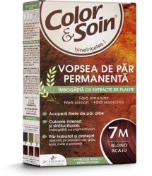 Color & Soin Vopsea de par fara amoniac, fara silicon, blond acaju, 7M, Color & Soin