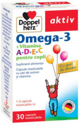 Doppelherz Omega 3 + Vitamina A + D + E + C pentru copii, 30 capsule, Doppelherz