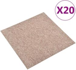 vidaXL 20 db bézs szőnyegpadlólap 5 m2 50 x 50 cm (147318)