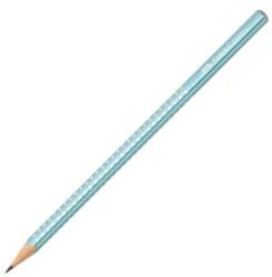 Faber-Castell Creion grafic, B, triunghiular, FABER-CASTELL "Sparkle", albastru metalizat